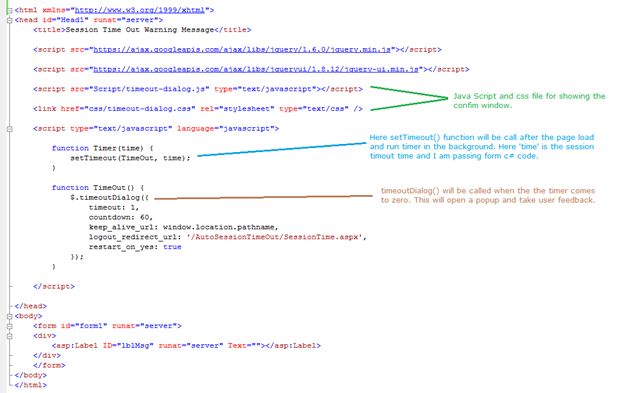 JQuery code in you page